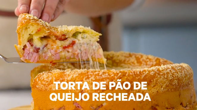 Torta de Pão de Queijo Recheada